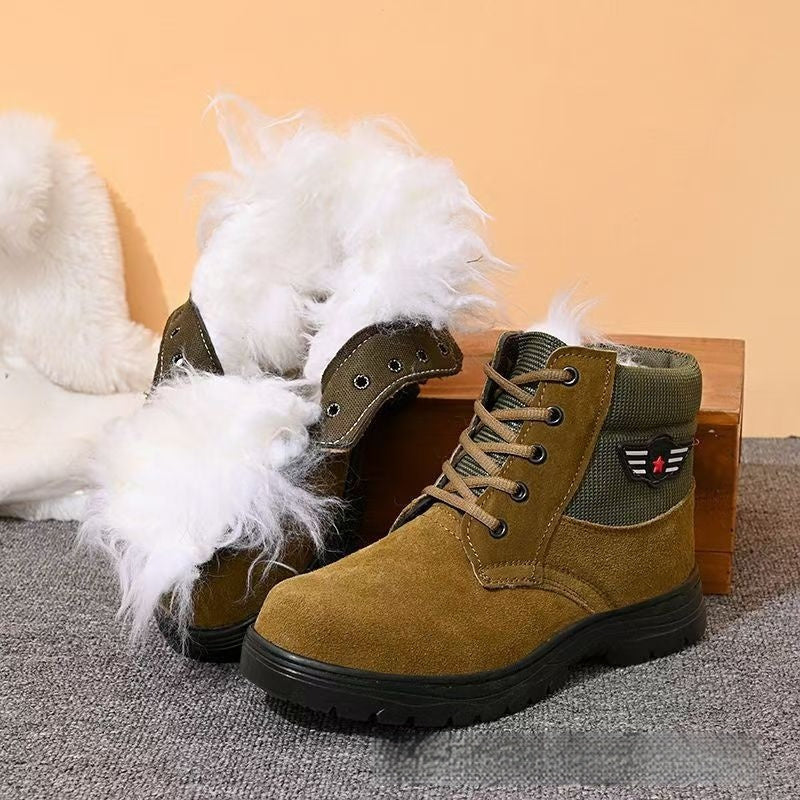Sarah Express Men's Sheepskin-Lined Leather Winter Boots