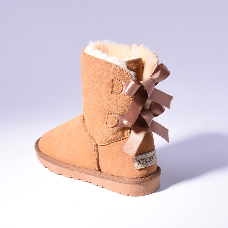 Sarah Express Women's Bow Detail Winter Snow Boots