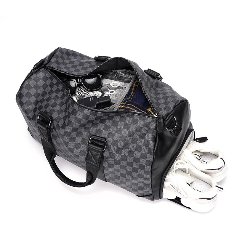 Sarah Express Checkered Pattern Travel Duffle Bag