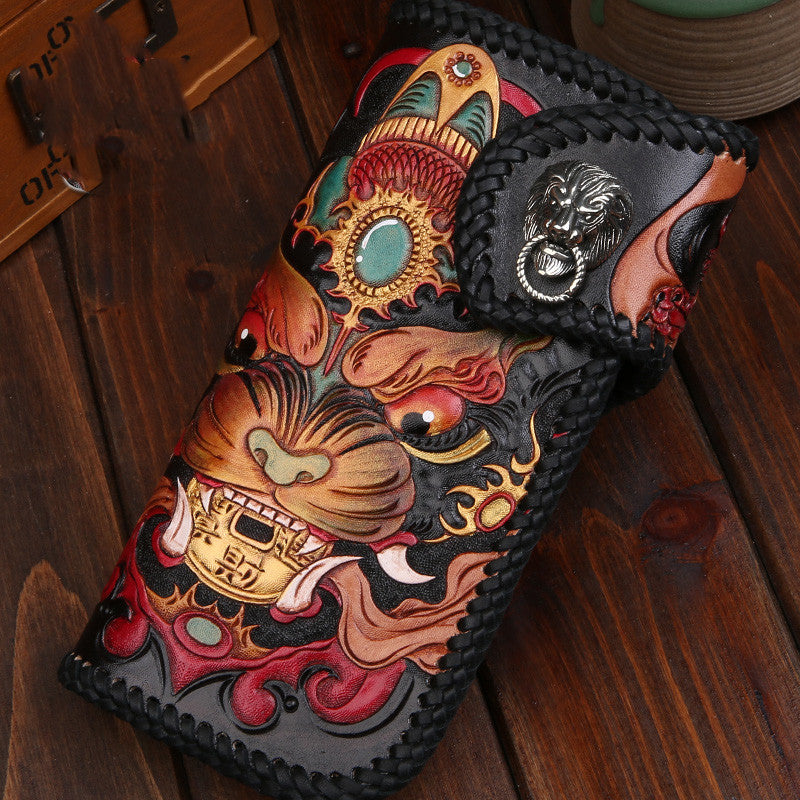 Sarah Express Hand Carved Leather Graphic Wallet