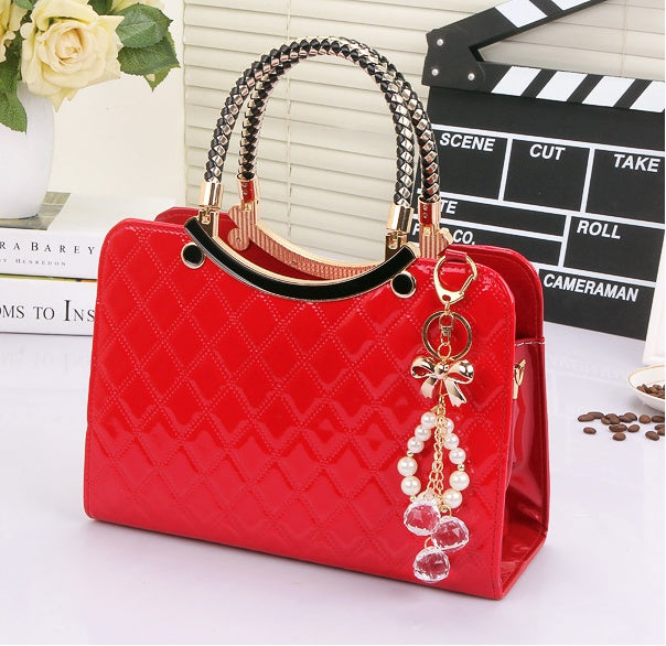 Sarah Express Rhombic Quilted Structured Top Handle Bag