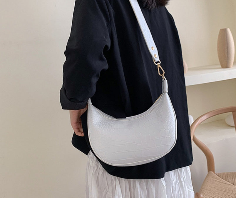 Sarah Express Crocodile Pattern Dumpling Shoulder Bag