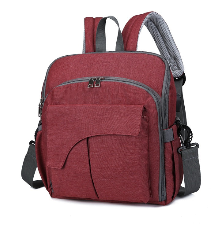 Sarah Express Large Capacity Multi-Pocket Travel Backpack Red