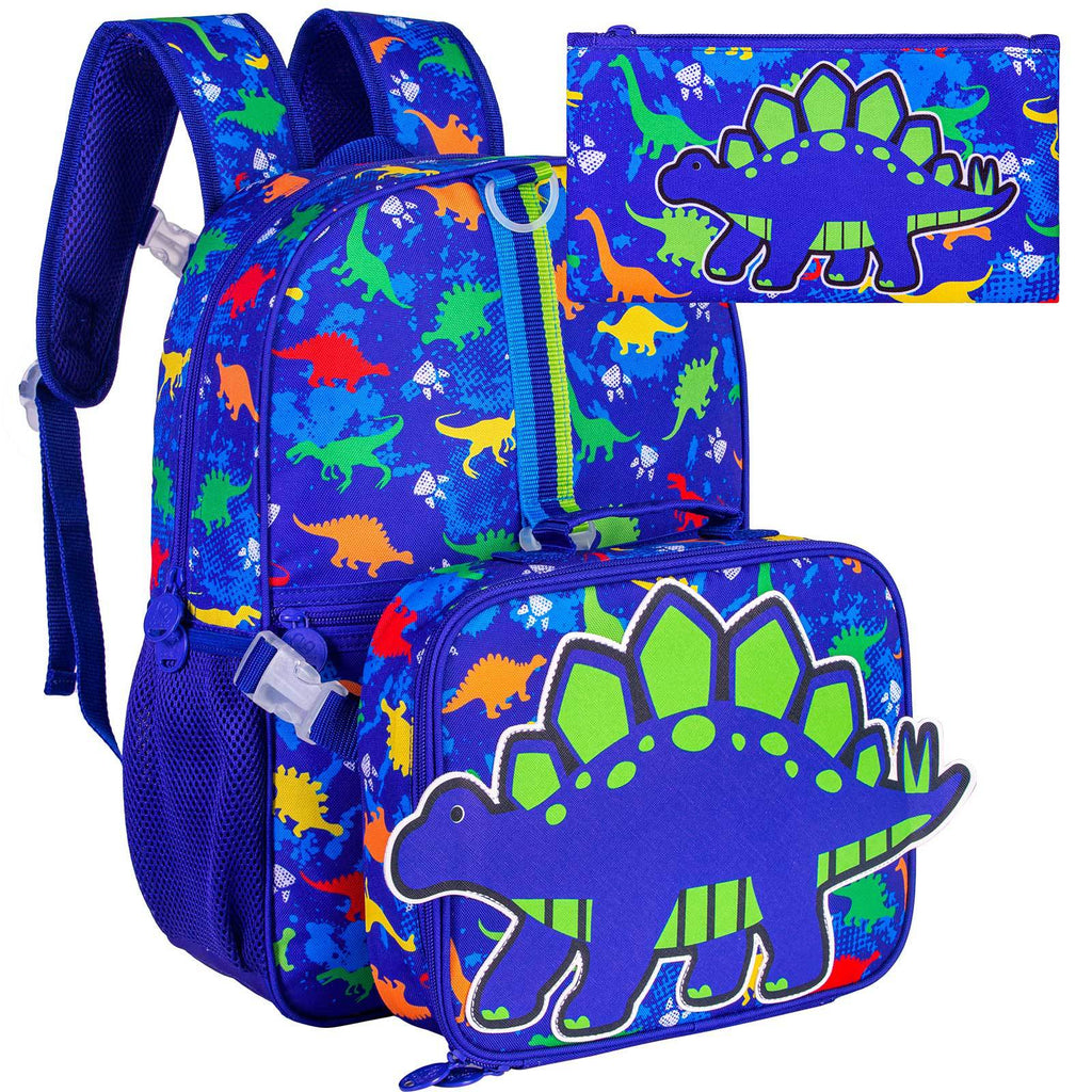 Sarah Express Kids 3-Piece Cartoon School Backpack Set Blue 31x41cm