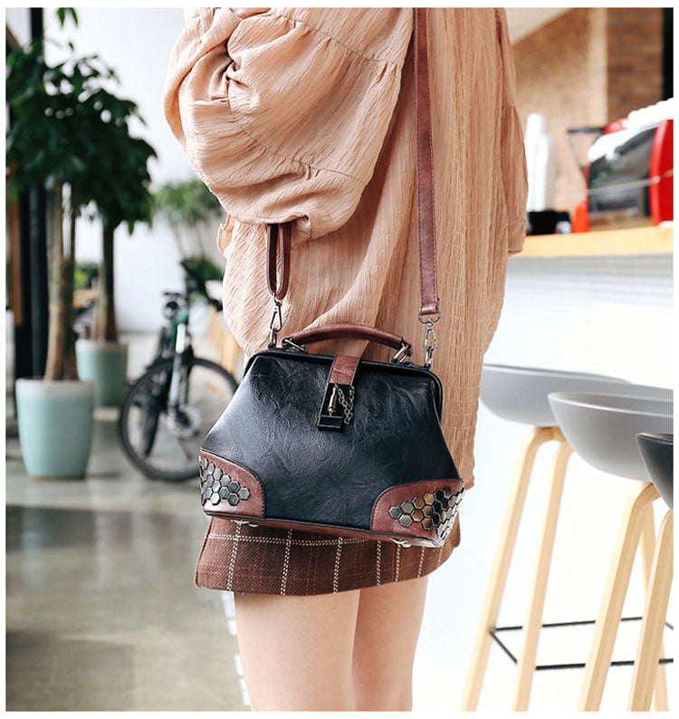 Sarah Express Structured Hexagon Detail Shoulder Bag