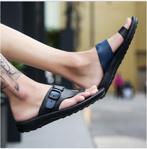 Sarah Express Men's Casual Buckle Strap Toe-Post Sandals