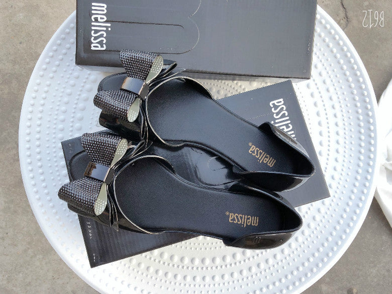 Sarah Express Women's Bow Knot Flat Sandals Black