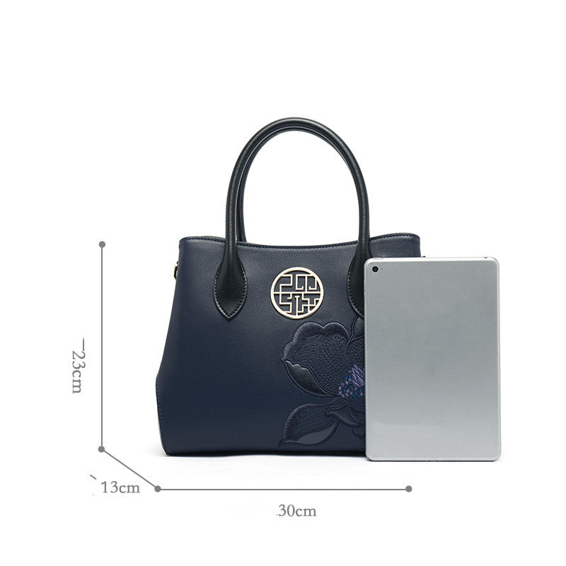 Sarah Express Embroidered Floral Structured Tote Bag