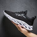 Sarah Express Breathable Lightweight Mesh Running Sneakers Black and white 2