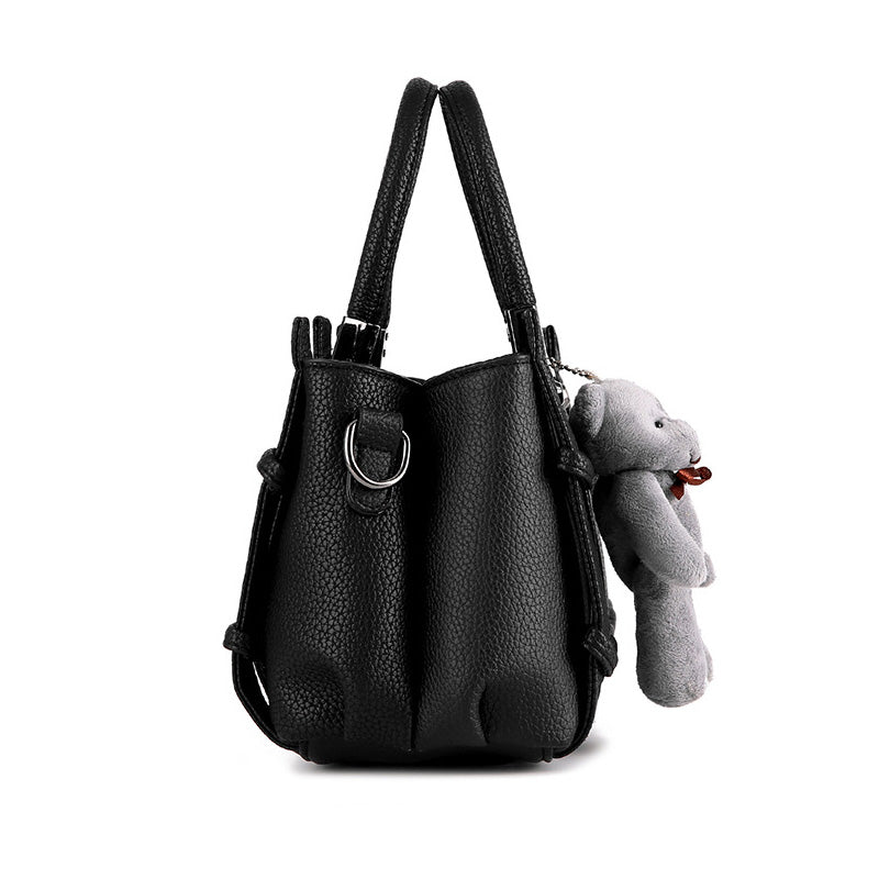 Sarah Express Woven Texture Shoulder Handbag with Charm