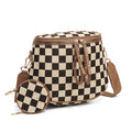 Sarah Express Plaid Shell Crossbody Bag with Pouch Brown With Plaid
