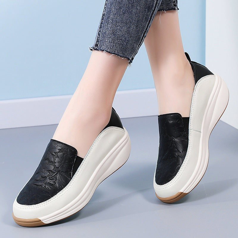 Sarah Express Women's Chunky Sole Slip-On Platform Sneakers