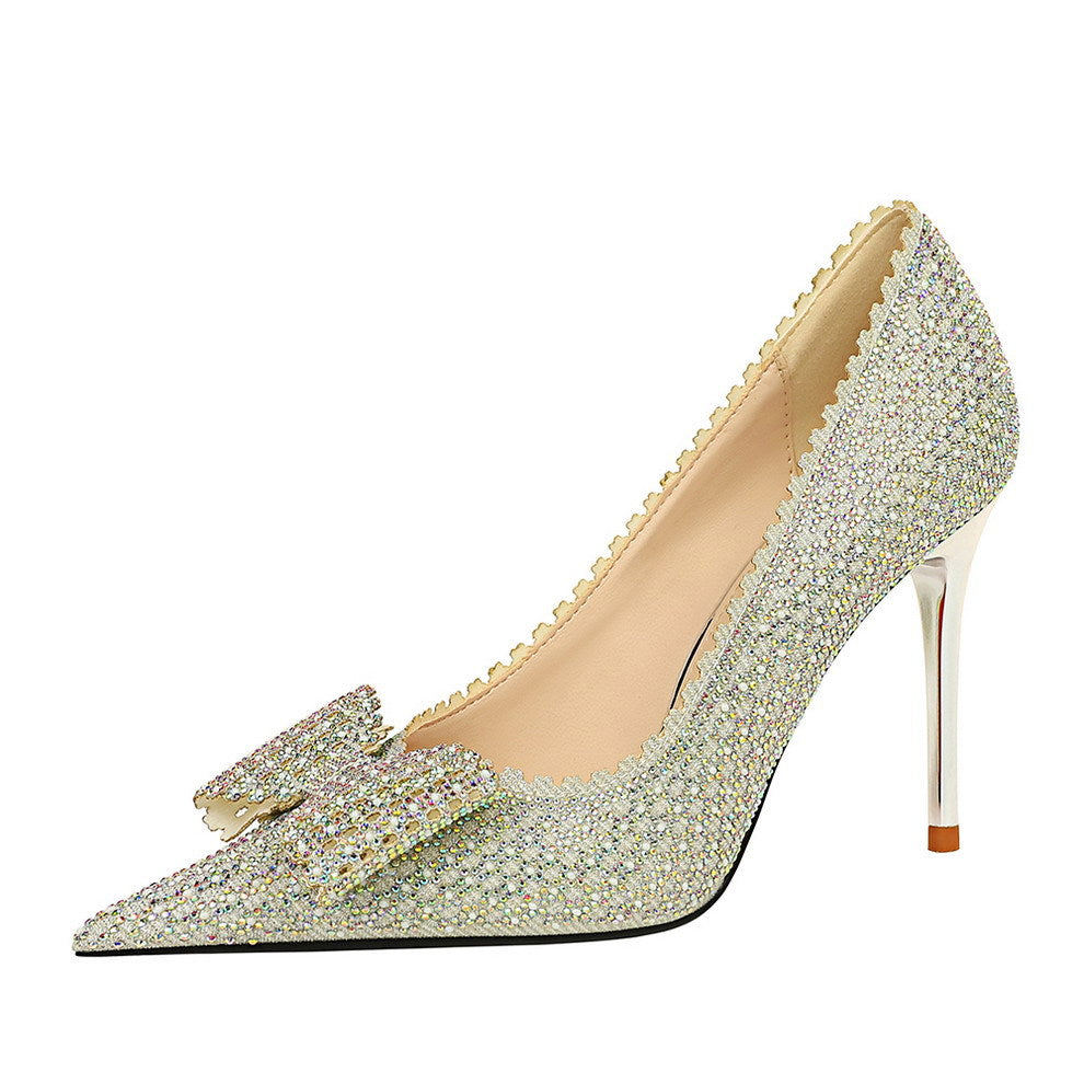 Sarah Express Rhinestone Sequin Pointed-Toe Stiletto Party Pumps