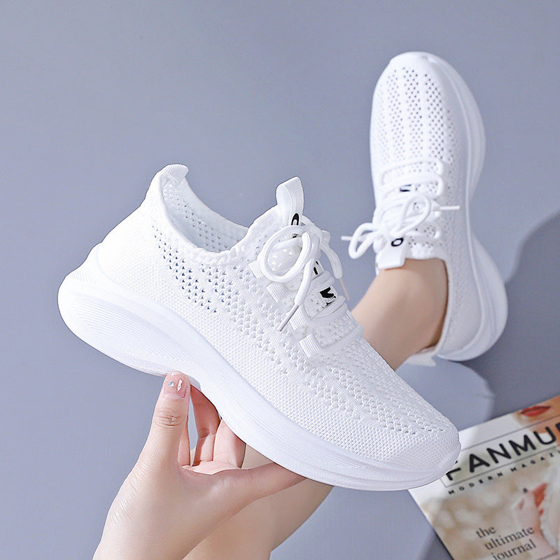 Sarah Express Women's Breathable Mesh Lace-Up Sneakers