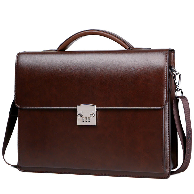 Sarah Express Structured Men's Business Briefcase Brown
