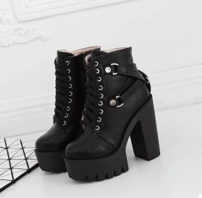 Sarah Express Lace Up Platform High Heel Boots