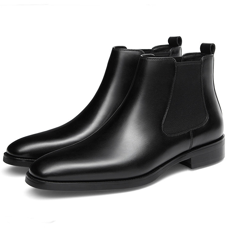 Sarah Express British Square Head Leather Ankle Boots