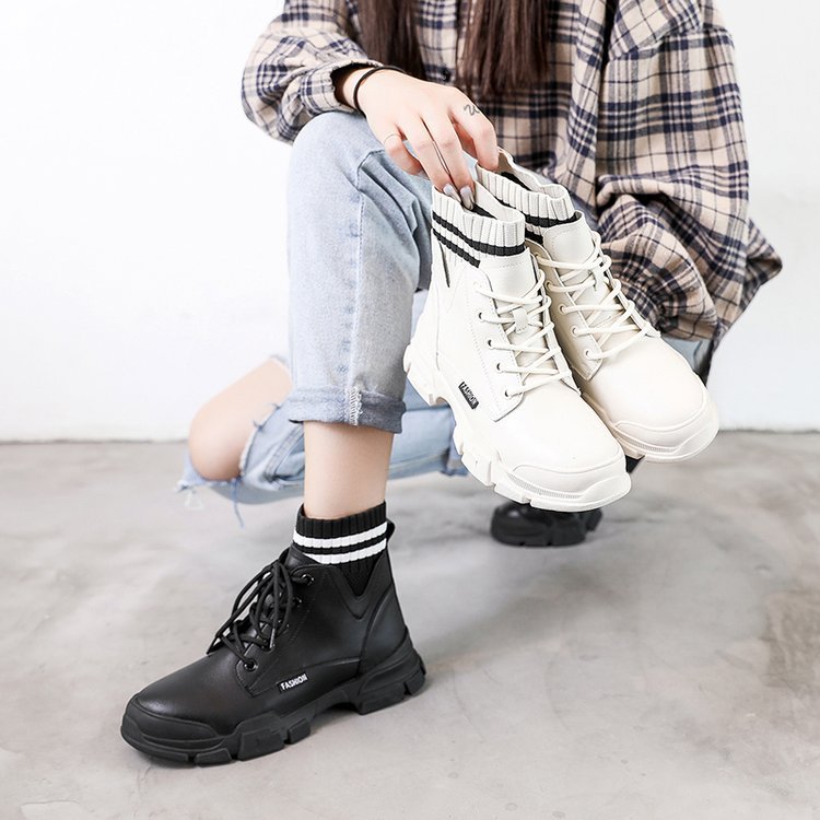 Sarah Express Women's Casual Lace-Up Martin Boots