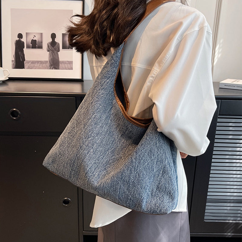 Sarah Express Denim Canvas Bucket Shoulder Bag