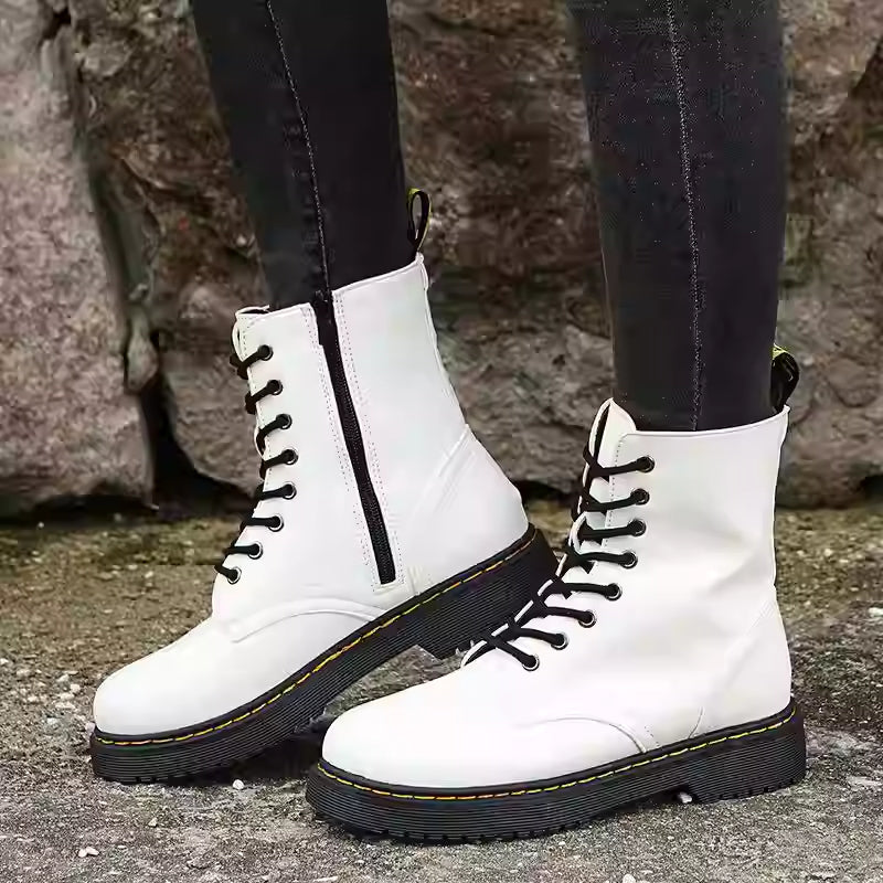 Sarah Express Women's Round Toe Flat Martin Boots