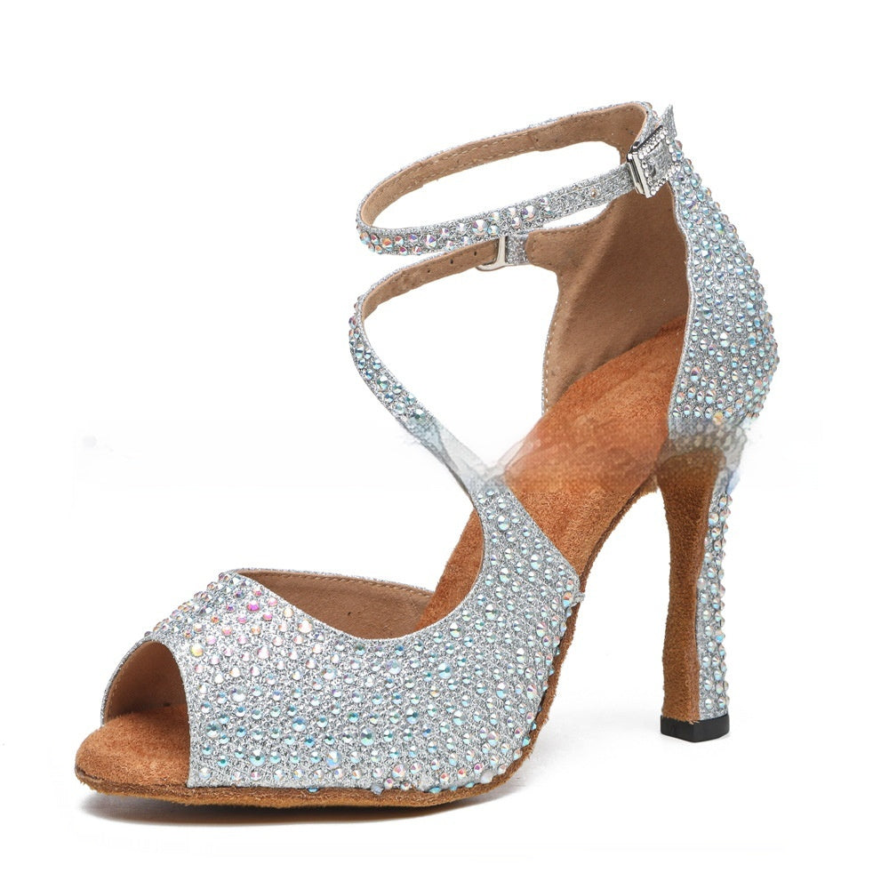 Sarah Express Women's Rhinestone Latin Dance Heels