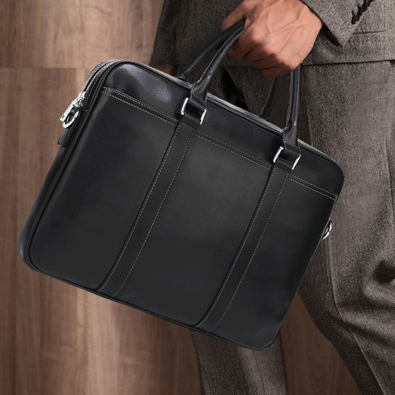 Sarah Express Men's Soft Leather Professional Briefcase