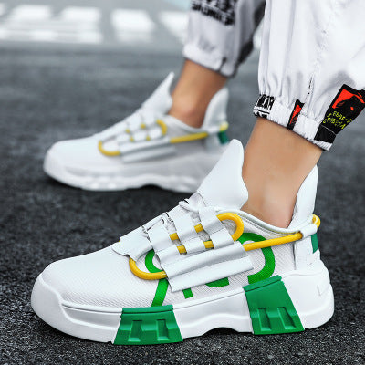 Sarah Express Bold Platform Sneakers With Mesh Detail White green