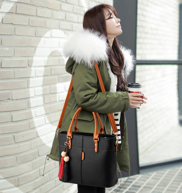 Sarah Express Structured Tassel Detail Shoulder Bag