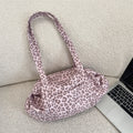 Sarah Express Leopard Print Soft Suede Tote Bag Pink