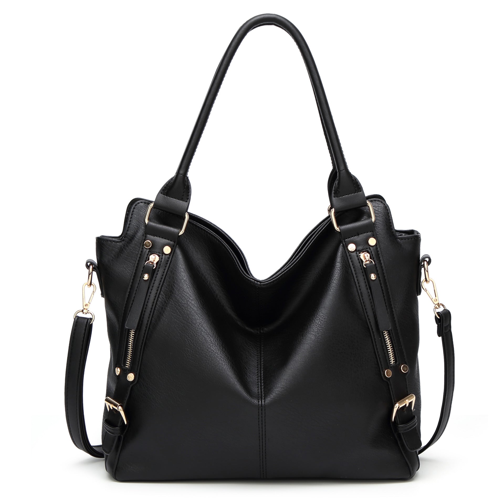 Sarah Express Vintage Style Structured Tote Bag Black