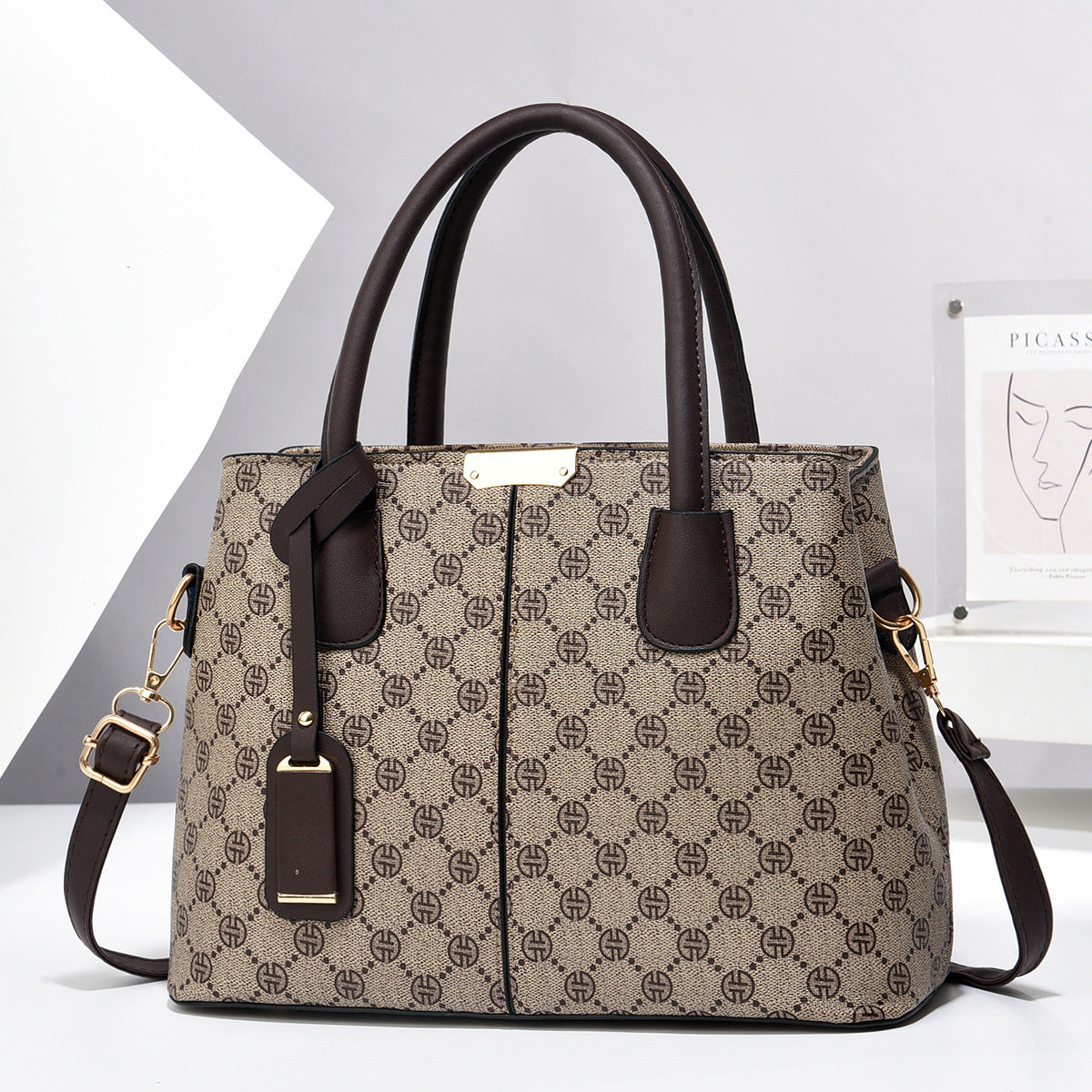 Sarah Express Structured PU Leather Horizontal Square Handbag
