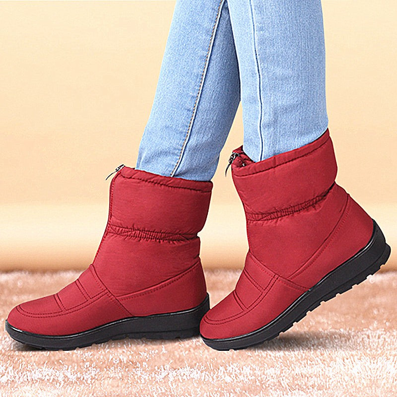 Sarah Express Women's Front Zip Winter Snow Boots