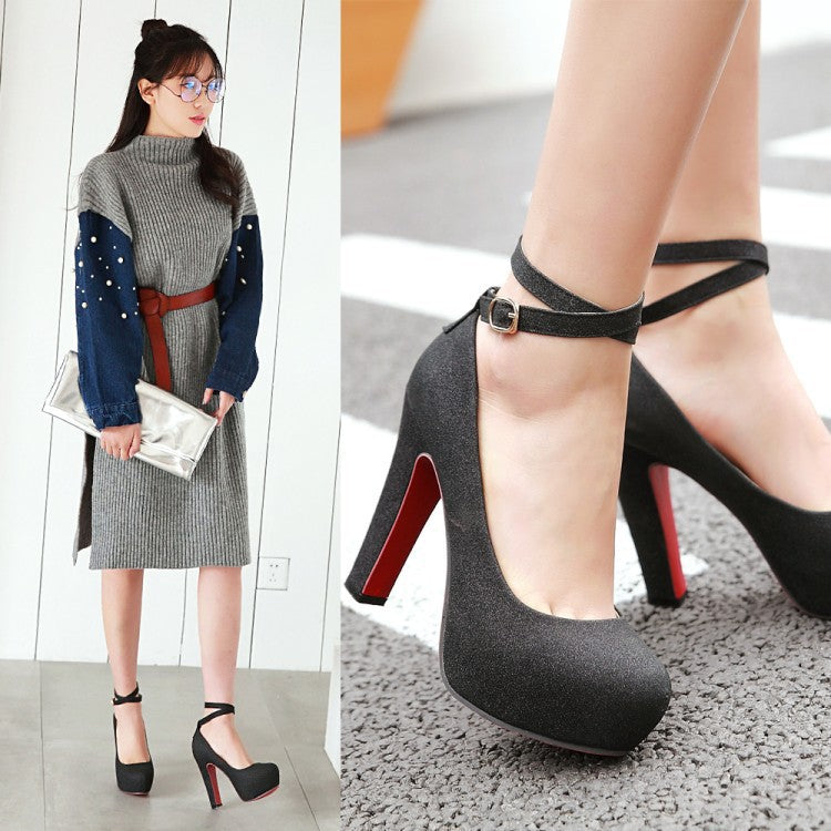 Sarah Express Women's Waterproof Platform Chunky Heel Sandals
