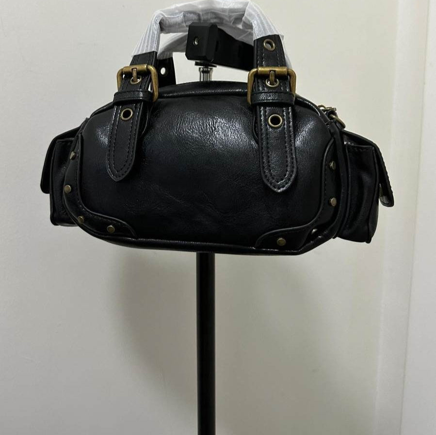 Sarah Express Patchwork Polyester Crossbody Shoulder Bag Black