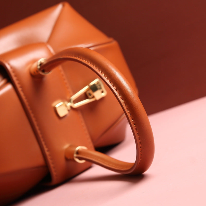 Sarah Express Structured Cowhide Leather Tote Handbag