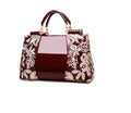 Sarah Express Floral Sequin Structured Shoulder Handbag Wine red
