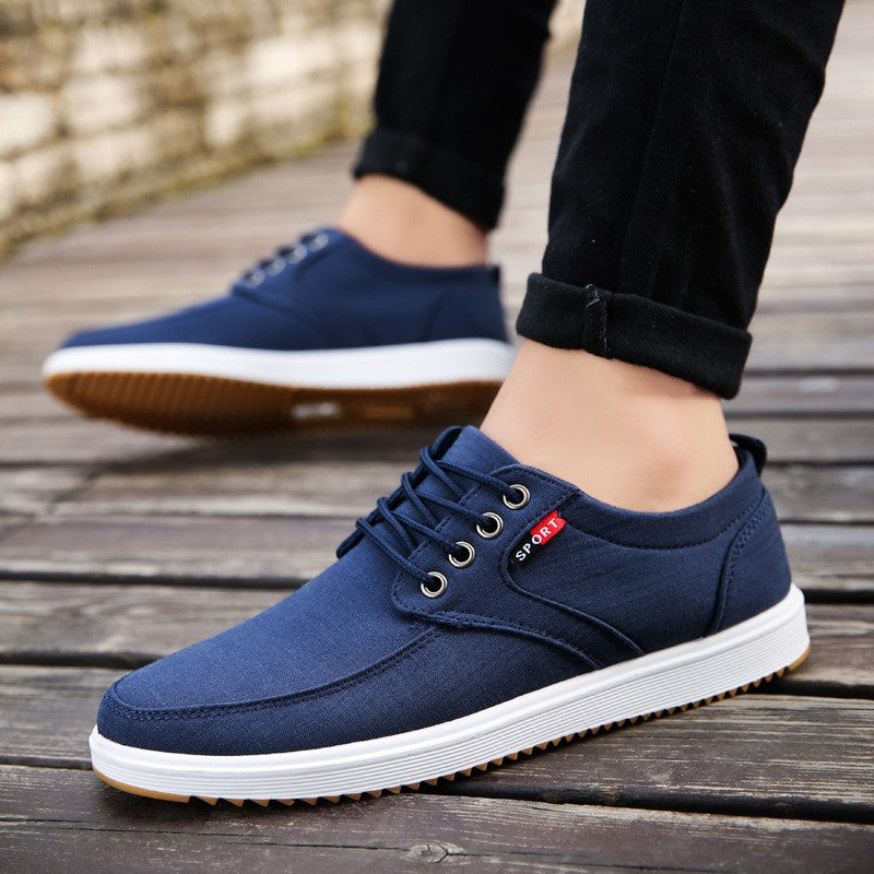 Sarah Express Men's Breathable Canvas Lace-Up Flats