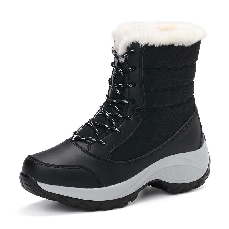 Sarah Express Women's Waterproof Winter Lace-Up Snow Boots
