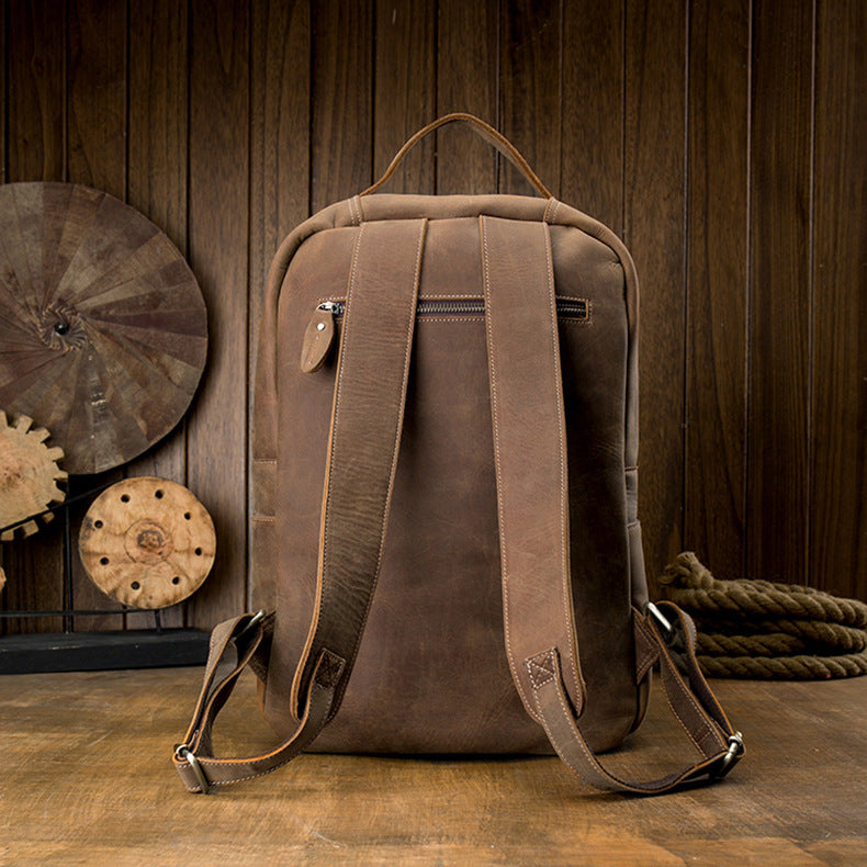 Sarah Express Retro Leather Men's Daily Backpack