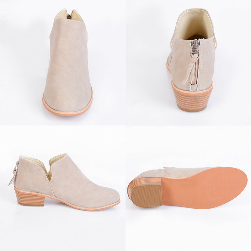 Sarah Express Women's Pointed Toe Slip-On Ankle Boots