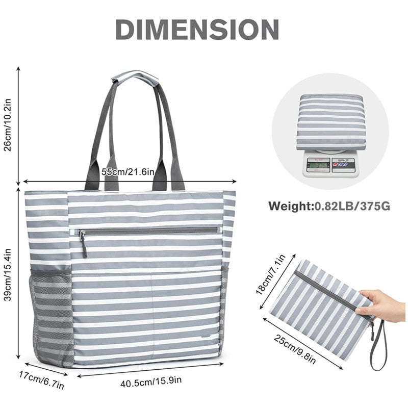 Sarah Express Large Foldable Waterproof Beach Tote Bag