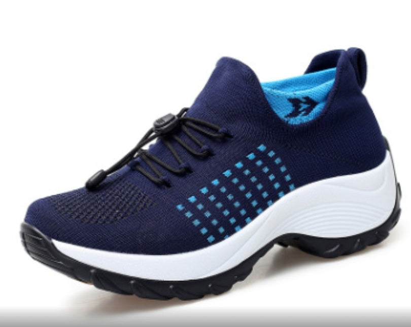 Sarah Express Breathable Mesh Sock Sneakers with Cross-Straps