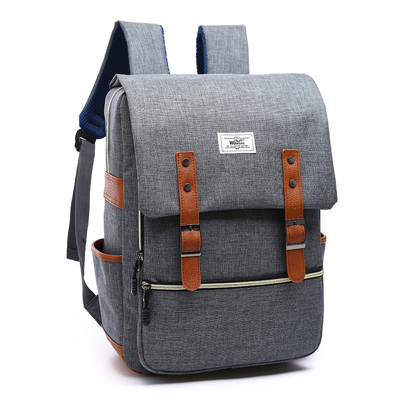 Sarah Express Vintage Canvas Laptop Backpack USB Charging