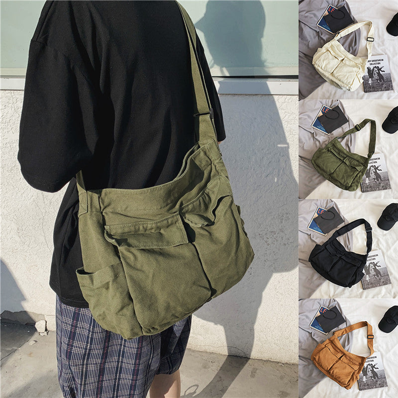 Sarah Express Canvas Messenger Bag Multi Pocket Shoulder