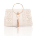 Sarah Express Retro Woven Dinner Clutch Bag White