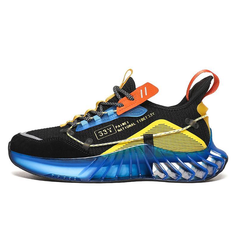 Sarah Express Men's Trend Casual Breathable Running Sneakers Black Blue