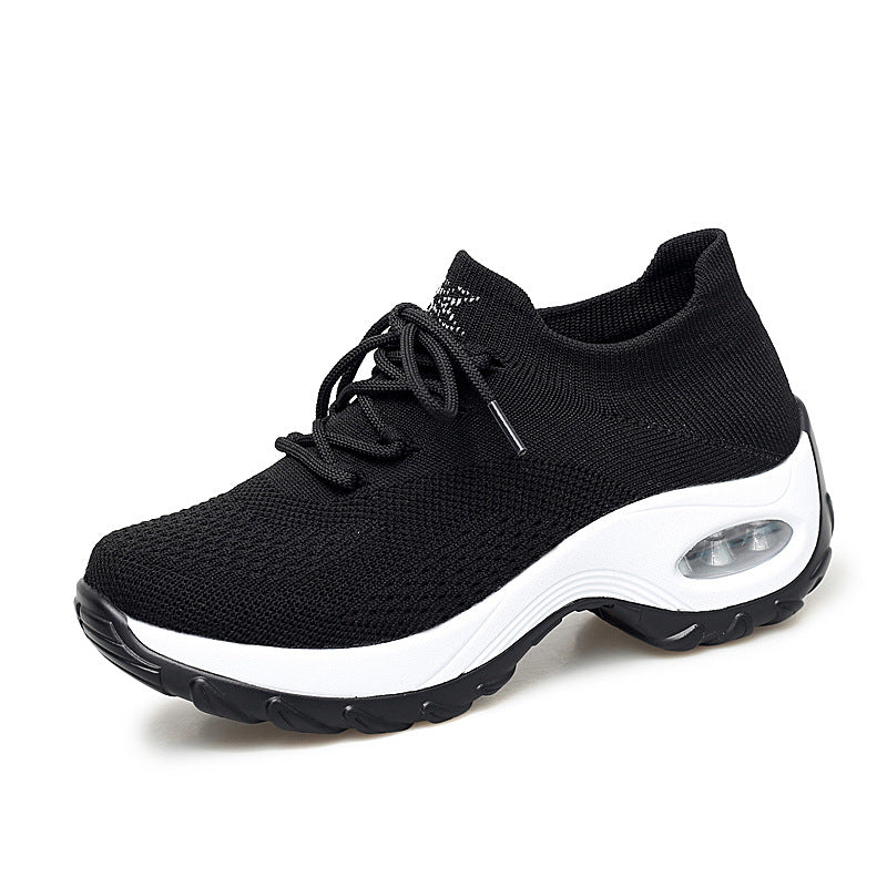 Sarah Express Lightweight Knit Lace-Up Walking Sneakers