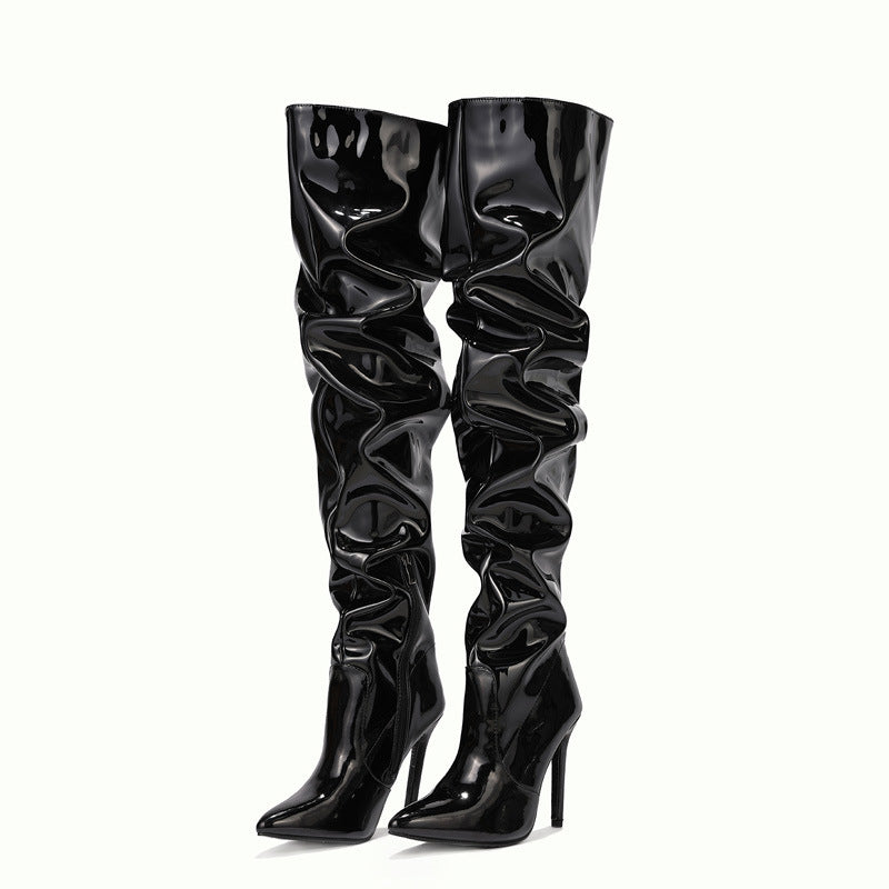 Sarah Express Knee-High Stiletto Boots Pointed Toe