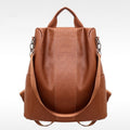 Sarah Express Solid Color Large Capacity Women's Backpack Brown