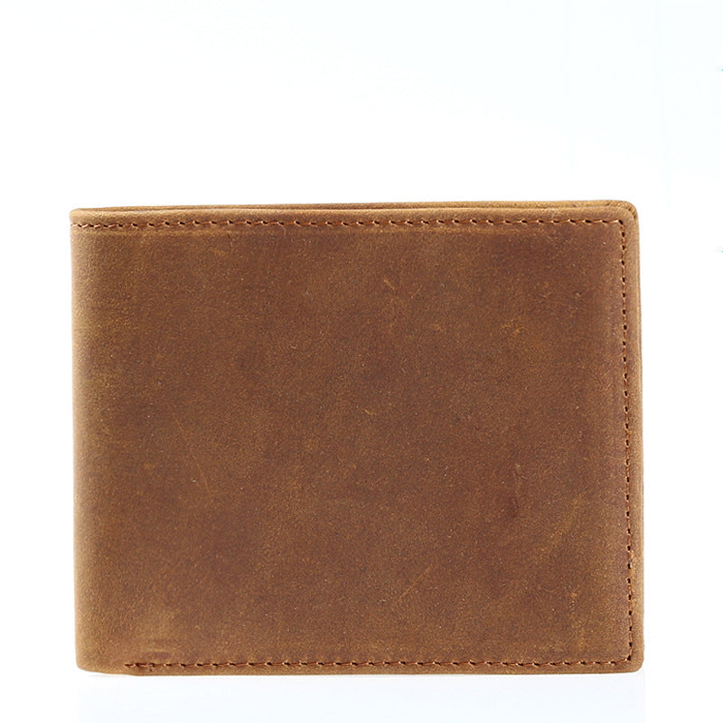 Sarah Express Retro Leather Bi-Fold Men Wallet Brown